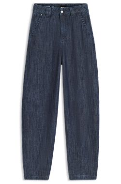Relaxed-fit jeans in textured open-weave denim