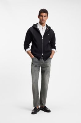 Straight-fit jeans in grey super-soft stretch denim, Grey