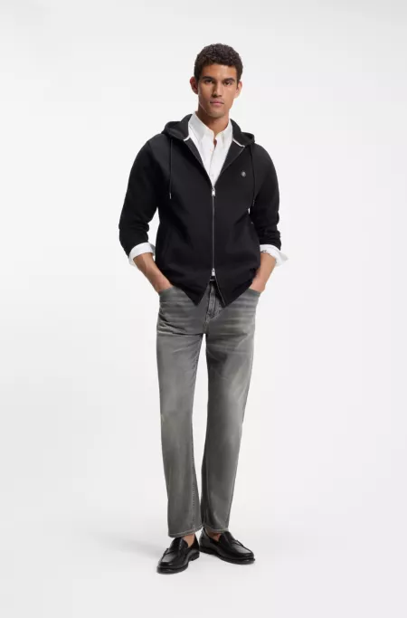 Jeans aus grauem supersoftem Stretch-Denim