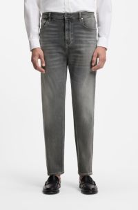 Slim-fit jeans in stretch cotton blend, Grey