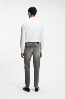 Jeans aus grauem supersoftem Stretch-Denim, Grau