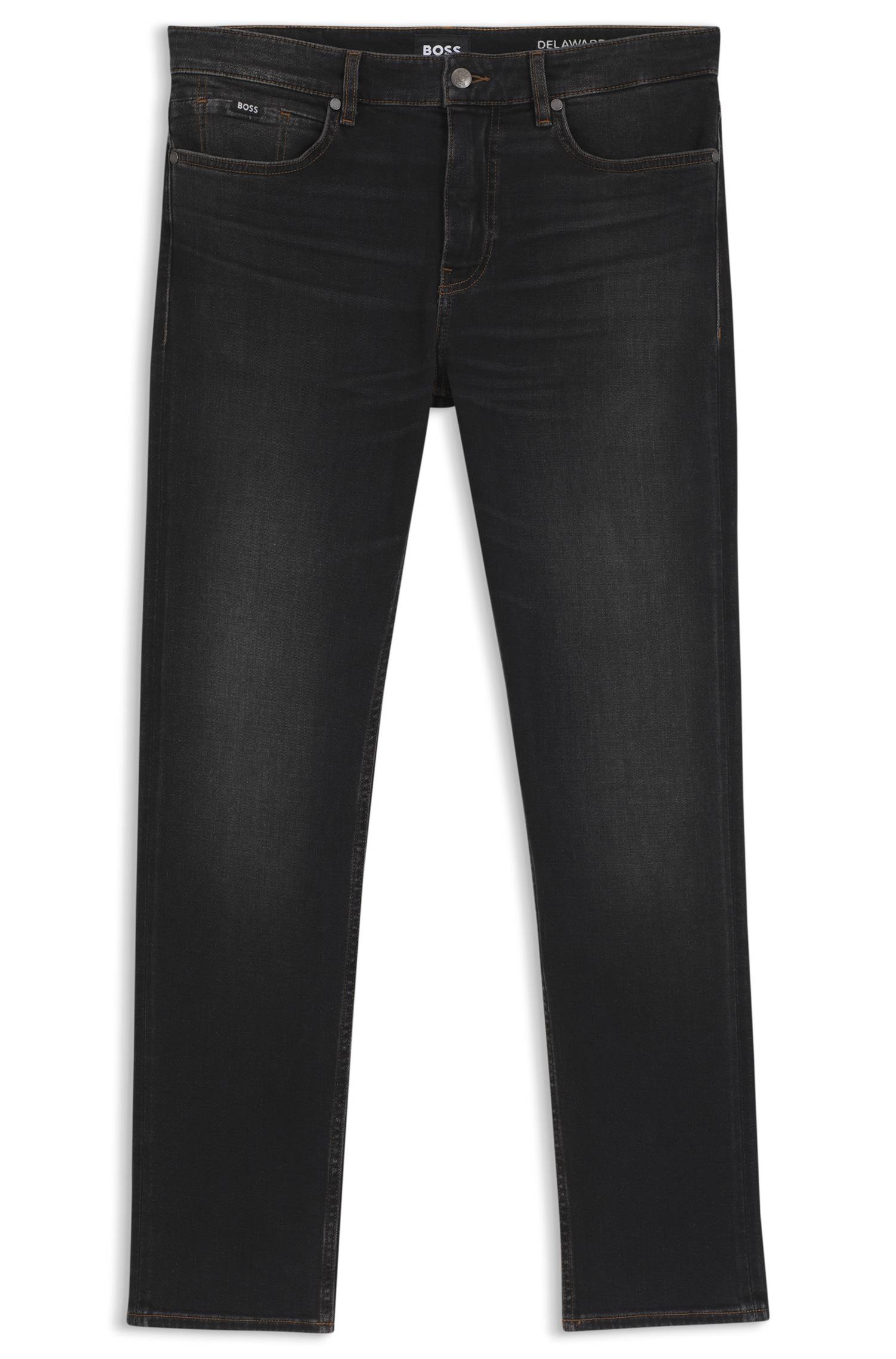 Boss Delaware Slim-fit black jeans in stretch cotton blend herr – bild 4