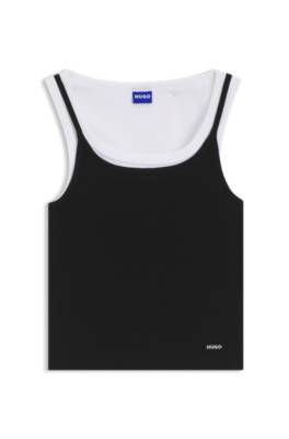 Extra-slim layered tank top in cotton 1