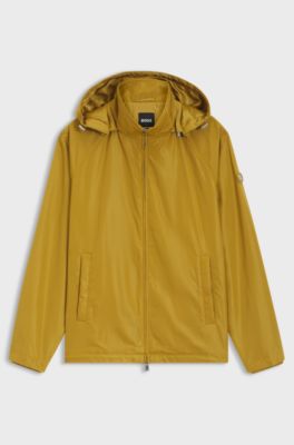 Giubbotto regular-fit con cappuccio e rivestimento idrorepellente, Oro