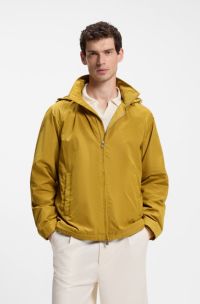 Regular-fit hooded jacket with water-repellent finish, Gold