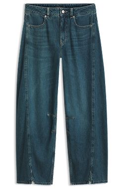 Relaxed-Fit Jeans mit Ballon-Bein und Schlitzen an der Vorderseite