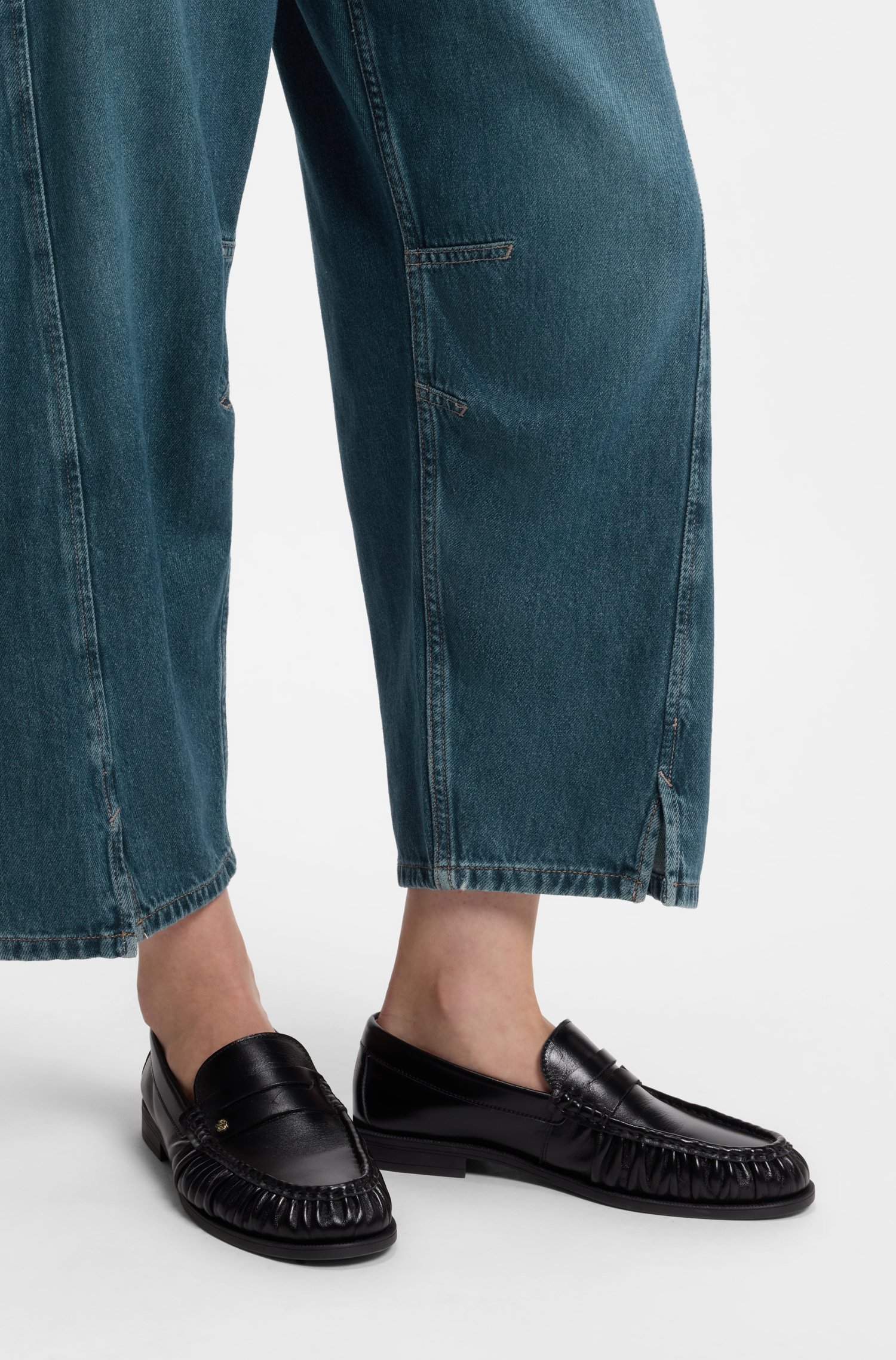 Boss Relaxed-fit jeans with balloon leg and front slits dam – bild 3