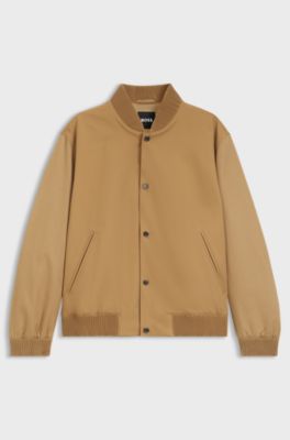 Water-repellent jacket with monogram-pattern sleeves, Beige