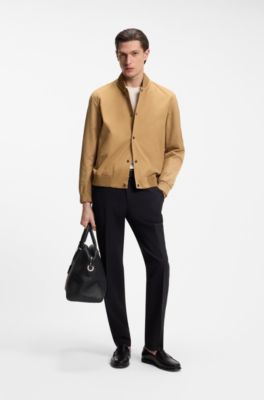 Water-repellent jacket with monogram-pattern sleeves, Beige