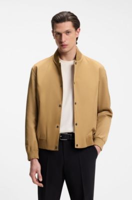 Water-repellent jacket with monogram-pattern sleeves, Beige