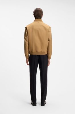 Water-repellent jacket with monogram-pattern sleeves, Beige