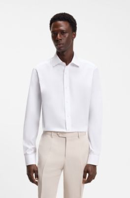 BOSS BY BECKHAM Slim-fit cotton shirt, White