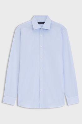 BOSS BY BECKHAM slim fit-skjorta i bomull, Ljusbl&aring;