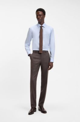 BOSS BY BECKHAM slim-fit shirt in cotton, Light Blue