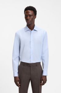 Chemise Slim BECKHAM x BOSS en coton, bleu clair