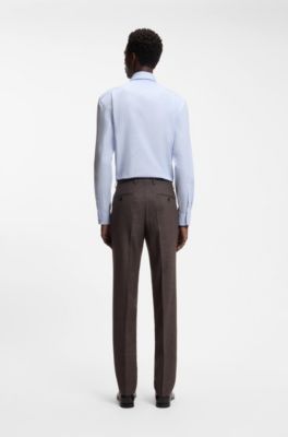 BOSS BY BECKHAM slim fit-skjorta i bomull, Ljusbl&aring;