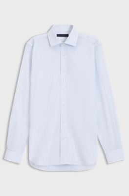 BOSS BY BECKHAM slim-fit shirt in cotton, Light Blue