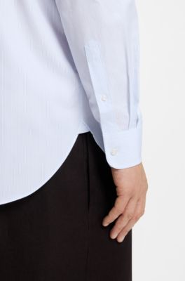 BOSS BY BECKHAM slim-fit shirt in cotton, Light Blue