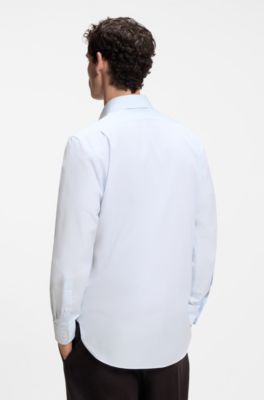BOSS BY BECKHAM slim-fit shirt in cotton, Light Blue