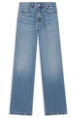 Regular-Fit Jeans aus Crosshatch-Denim mit hohem Bund