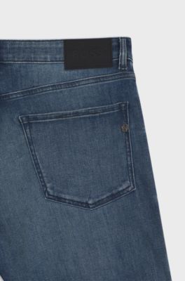 Maine Regular-fit jeans in stretch denim, Blue