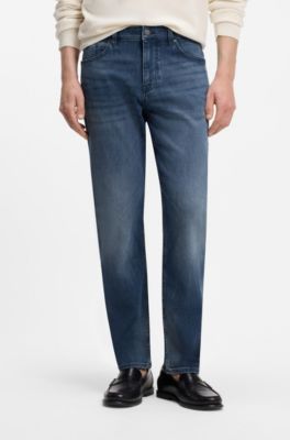 Maine Regular-fit jeans in stretch denim, Blue