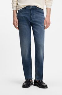 Jean Regular en denim stretch, Bleu