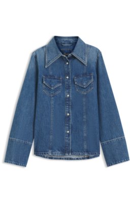 Boss Donna Blu - Camicetta Slim-Fit - Blouses & Shirts - M - Immagine 2