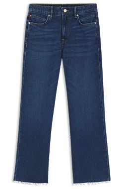 Flared-Fit Jeans aus dunkelblauem Stretch-Denim