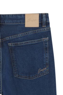 Flared-fit jeans van donkerblauw stretchdenim, Donkerblauw