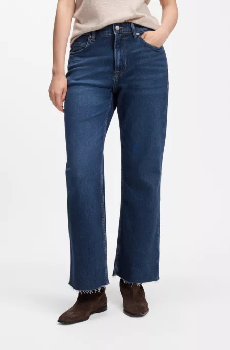 Jean évasé en denim stretch bleu foncé