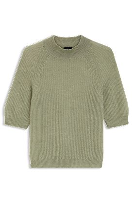 Knitted sweater in a ribbed alpaca blend