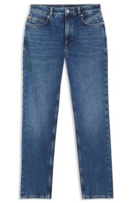 Boss Regular-fit jeans in mid-dark peachy-soft denim dam – bild 4