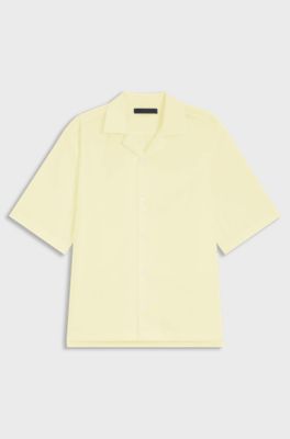 BOSS BY BECKHAM relaxed-fit shirt in fluid fabric, Beige