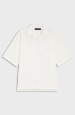 BOSS BY BECKHAM Relaxed-Fit Hemd aus flie&szlig;endem Gewebe, Beige