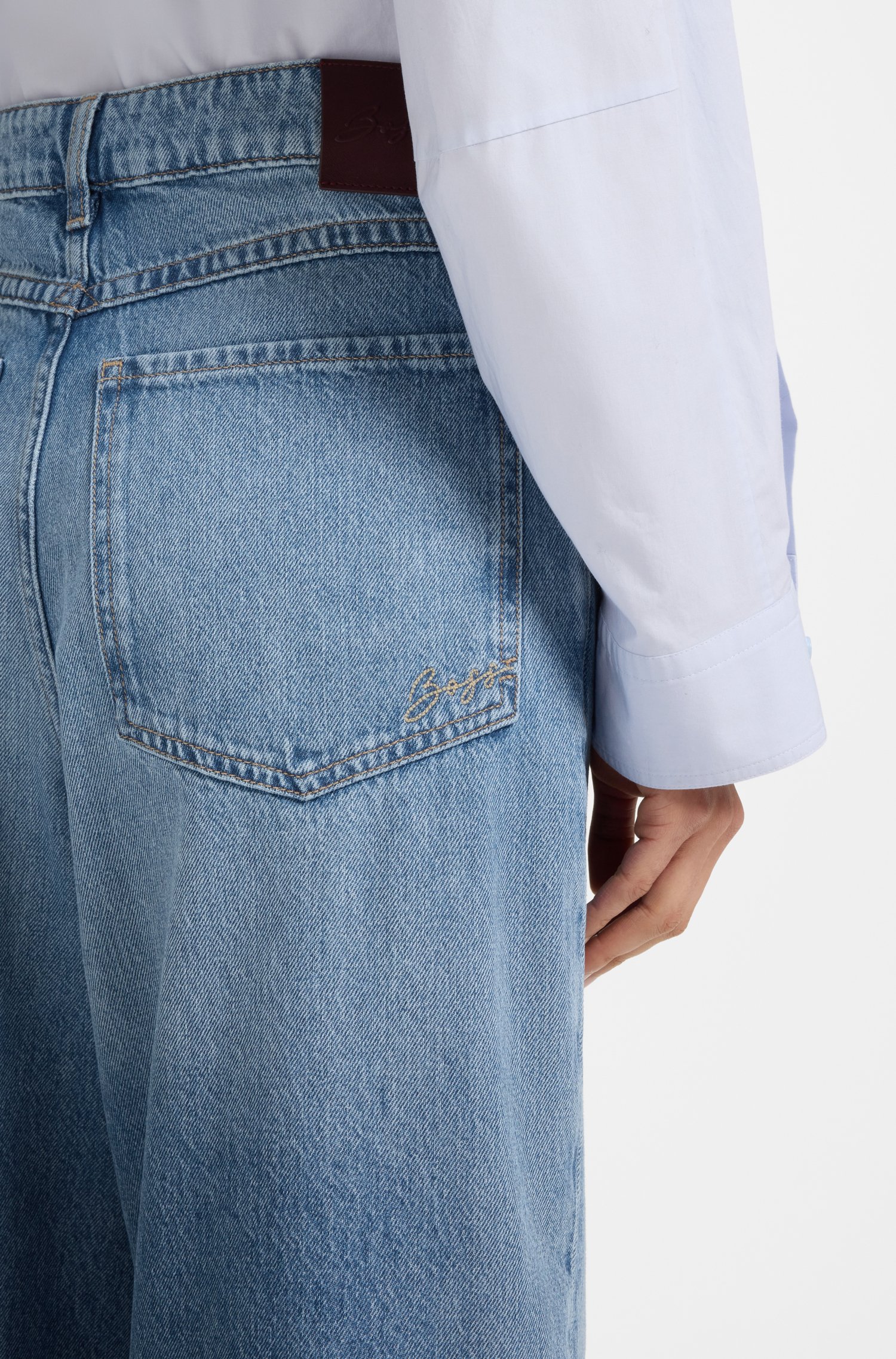 Boss Mid-rise cropped jeans in relaxed fit dam – bild 3