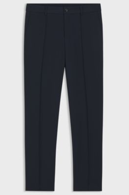 Slim-fit trousers in performance stretch fabric, Dark Blue