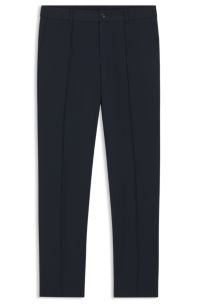 Slim-fit trousers in performance stretch fabric, Dark Blue