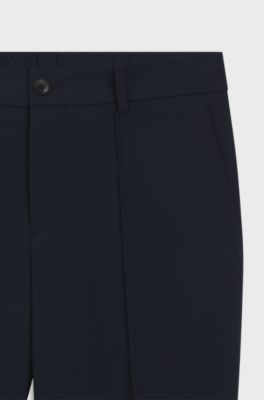 Slim-fit trousers in performance stretch fabric, Dark Blue