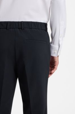 Slim-fit trousers in performance stretch fabric, Dark Blue
