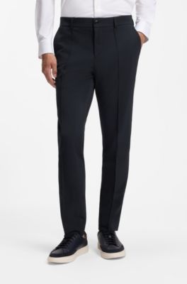 Slim-fit trousers in performance stretch fabric, Dark Blue