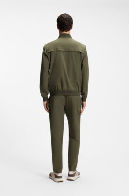 Slim-fit jacket in micro-patterned stretch fabric, Light Green