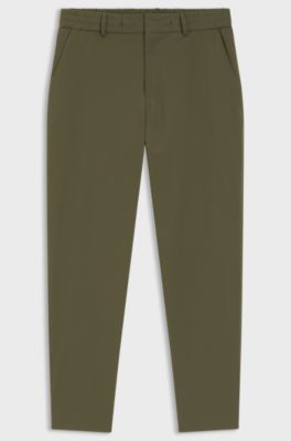 Tapered-fit trousers in performance stretch fabric, Green