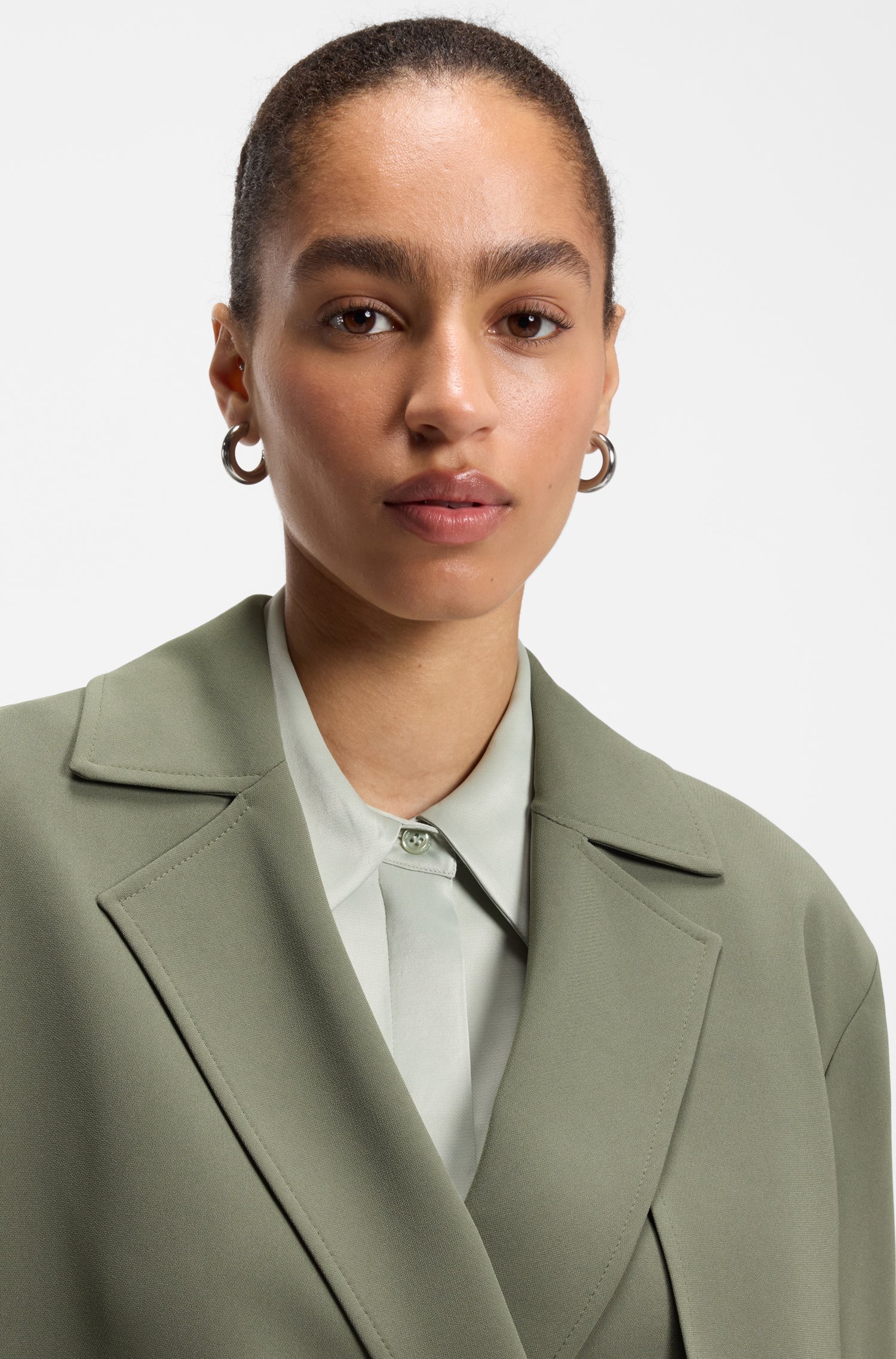 Boss Relaxed-fit jacket in Japanese crepe jackor dam – bild 3