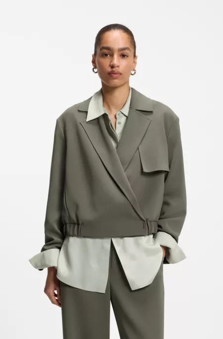 Relaxed-fit jacket in Japanese crepe