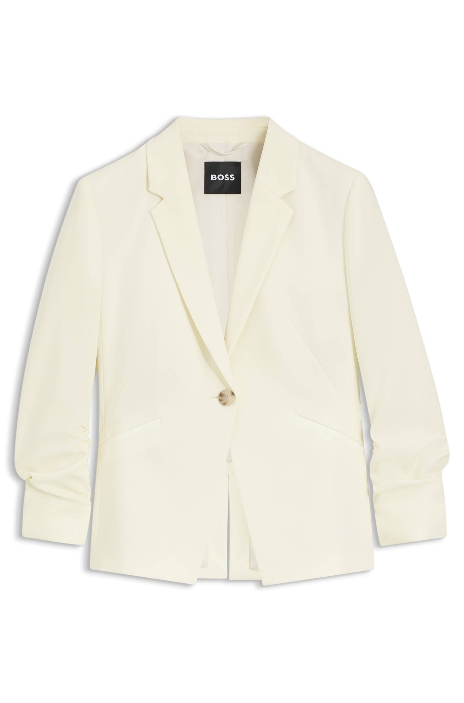 Boss Slim-fit blazer in Japanese crepe with ruched sleeves dam – bild 4