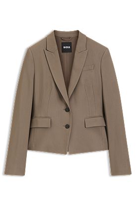 Slim-fit blazer in stretch gabardine
