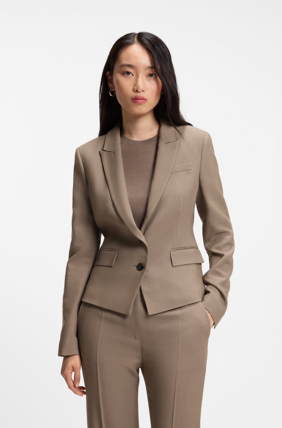 Slim-fit blazer in stretch gabardine