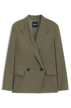 Regular-fit blazer in pinstripe stretch crepe