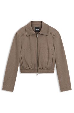 Regular-fit patterned blazer in stretch jersey